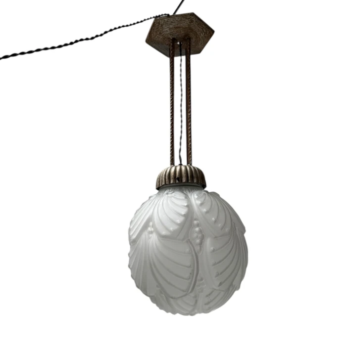 Art Deco Muller Frères Luneville Style Pendant Light, 1930s